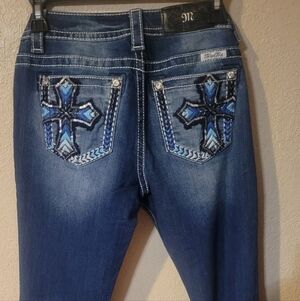 Miss Me Blue Embroidered Women's Bootcut Jeans Size 27